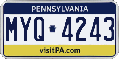 PA license plate MYQ4243