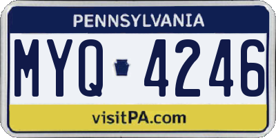 PA license plate MYQ4246
