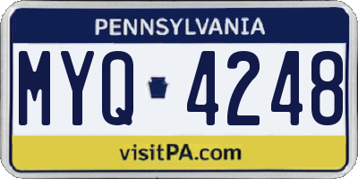 PA license plate MYQ4248