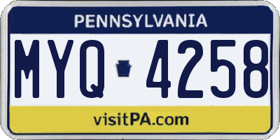 PA license plate MYQ4258