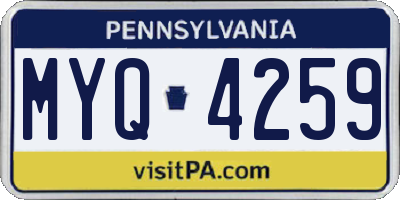 PA license plate MYQ4259