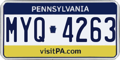 PA license plate MYQ4263