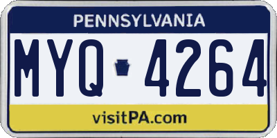 PA license plate MYQ4264