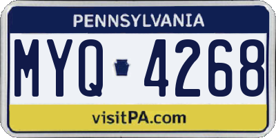 PA license plate MYQ4268