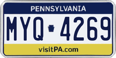 PA license plate MYQ4269