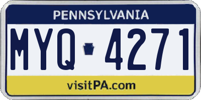PA license plate MYQ4271