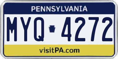 PA license plate MYQ4272