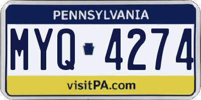 PA license plate MYQ4274