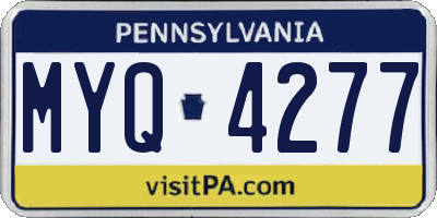 PA license plate MYQ4277