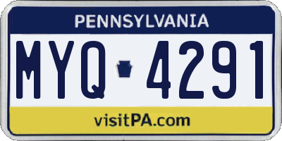 PA license plate MYQ4291