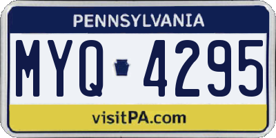 PA license plate MYQ4295
