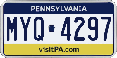 PA license plate MYQ4297