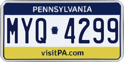 PA license plate MYQ4299