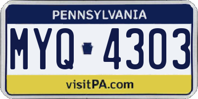 PA license plate MYQ4303