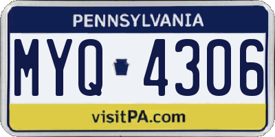 PA license plate MYQ4306