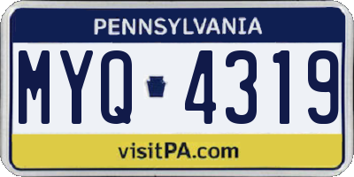 PA license plate MYQ4319
