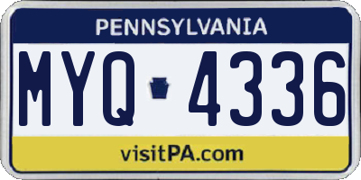 PA license plate MYQ4336