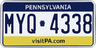 PA license plate MYQ4338