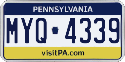 PA license plate MYQ4339