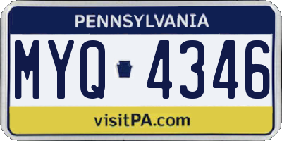 PA license plate MYQ4346
