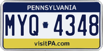 PA license plate MYQ4348