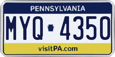 PA license plate MYQ4350