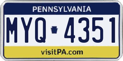 PA license plate MYQ4351