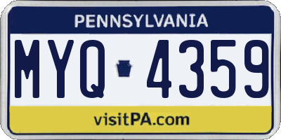 PA license plate MYQ4359