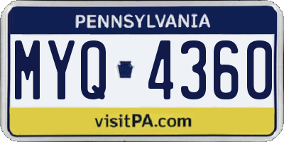 PA license plate MYQ4360