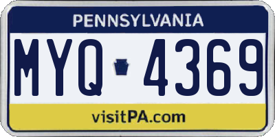 PA license plate MYQ4369