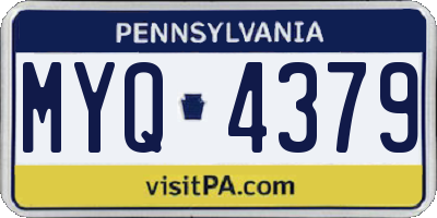 PA license plate MYQ4379