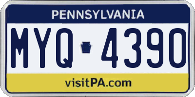 PA license plate MYQ4390