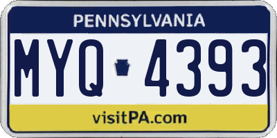 PA license plate MYQ4393