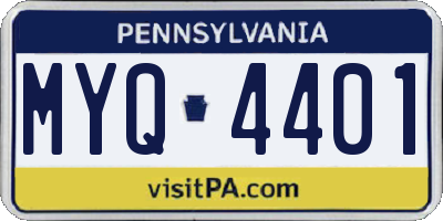 PA license plate MYQ4401