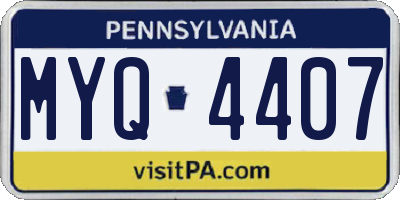 PA license plate MYQ4407