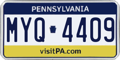 PA license plate MYQ4409