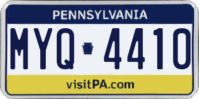 PA license plate MYQ4410
