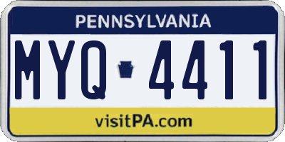 PA license plate MYQ4411