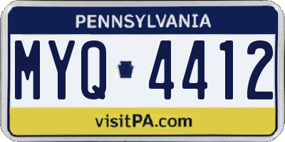 PA license plate MYQ4412