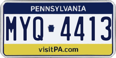 PA license plate MYQ4413