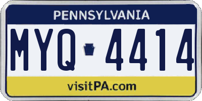 PA license plate MYQ4414