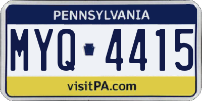 PA license plate MYQ4415