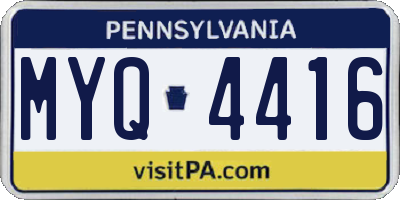 PA license plate MYQ4416