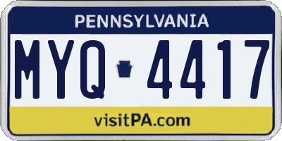 PA license plate MYQ4417