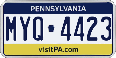 PA license plate MYQ4423