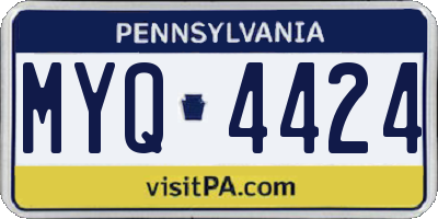 PA license plate MYQ4424