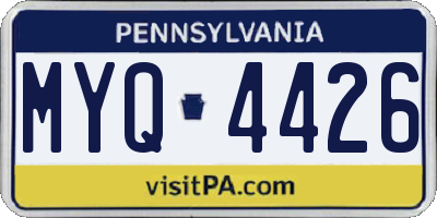 PA license plate MYQ4426