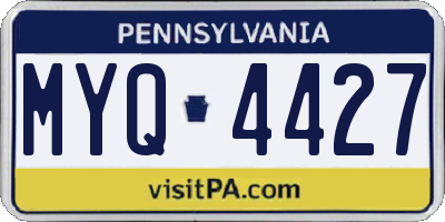 PA license plate MYQ4427