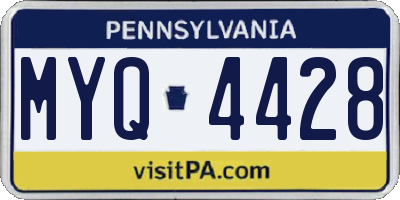 PA license plate MYQ4428