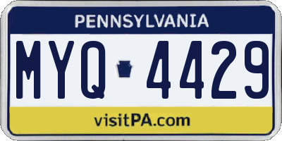 PA license plate MYQ4429